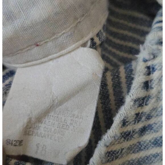 Vintage OshKosh Overalls Size 18 Months Stripes Vestbak Denim - Picture 7 of 8